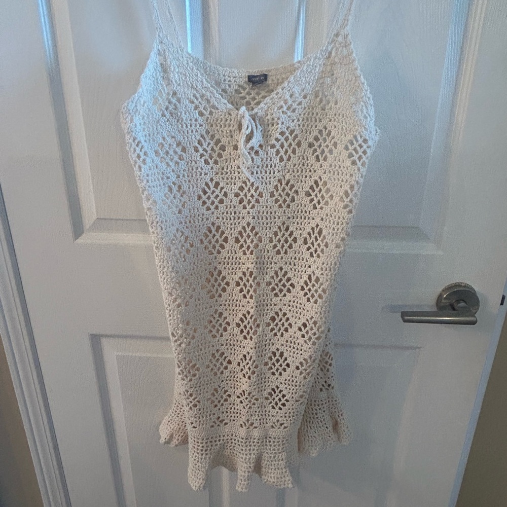 Aerie Cream Crochet Swim Cover size medium
